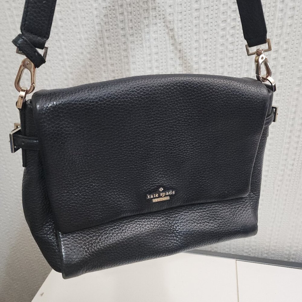 Kate Spade New York Black Pebbled Leather Shoulder Bag Purse